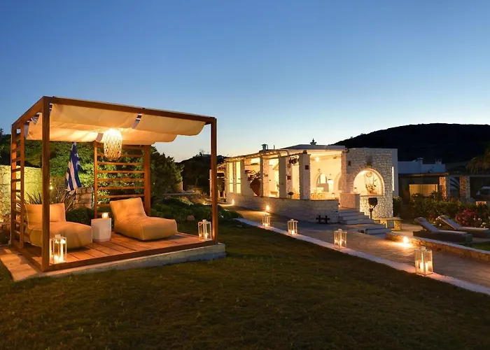 Executive Paros Villa: Beachfront Supreme With Private Pool Villa Ambelas