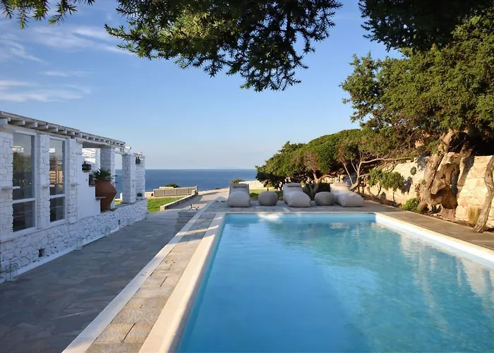 Executive Paros Villa: Beachfront Supreme With Private Pool Ambelas