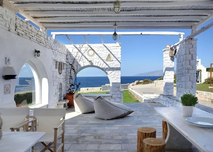 Executive Paros Villa: Beachfront Supreme With Private Pool Villa Ambelas